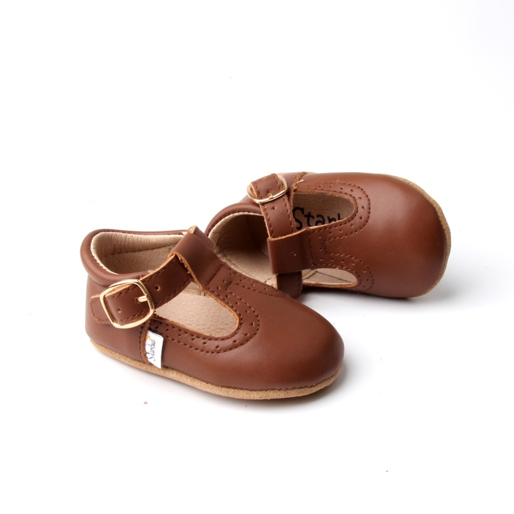 Starbie Soft-Sole Chocolate Brown Mary Janes Baby Shoes Toddler Shoes